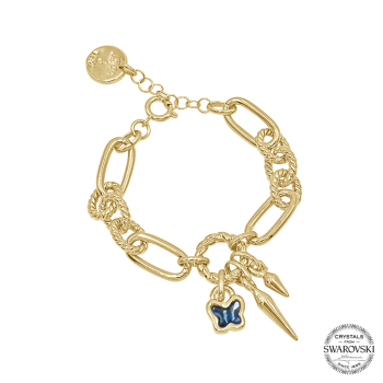 Pulsera "LET´S FLY" Oro / Azul