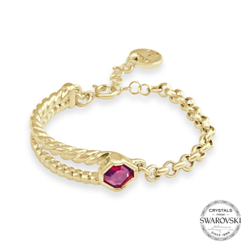 Pulsera "MÍSTICA" Oro /Rojo