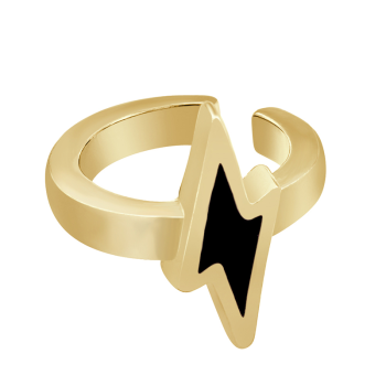 Anillo "Rayo" Oro/Negro