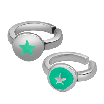 Anillos "STAR" Plata / Verde