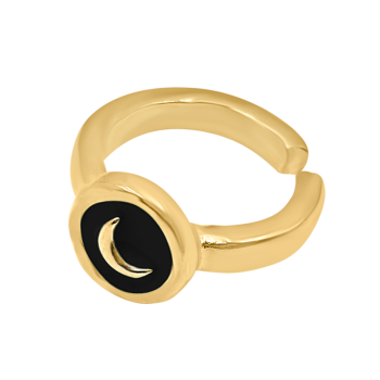 Anillo "luna" ORO / Negro